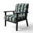 Classic Elegant Floral Striped Serenity - Upholstered Modern Arm Chair, Striped Pattern Accent Chair