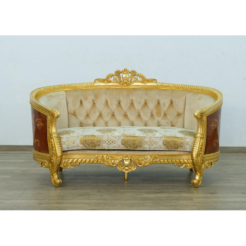 Sofa, Gold, 44.5" H x 79" W x 37.5" D