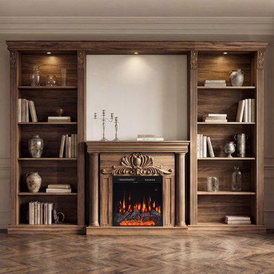 86.5'' H Electric Fireplace TV Stand With Mantel