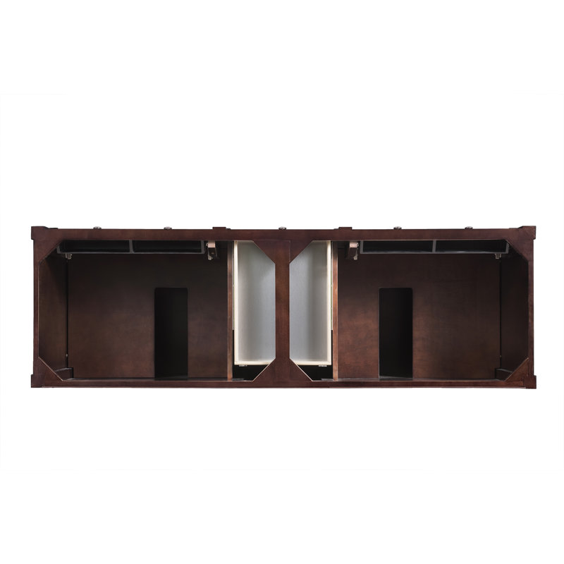 Brittany 72'' W Double Bathroom Vanity Base, Burnished Mahogany
