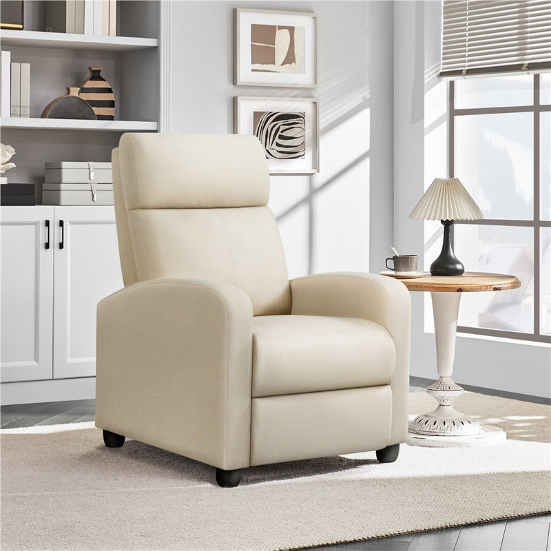 Mcghee 27" Wide Recliners, Beige Polyester