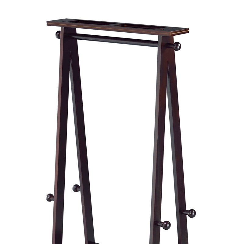 59" Tall Wooden Garment / Coat Rack, Espresso
