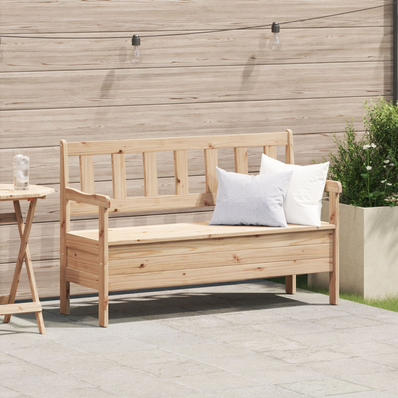 Solid Wood Outdoor Bench, Natural