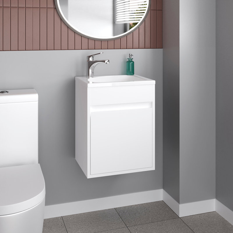 Meuble-lavabo flottant Furman, Blanc