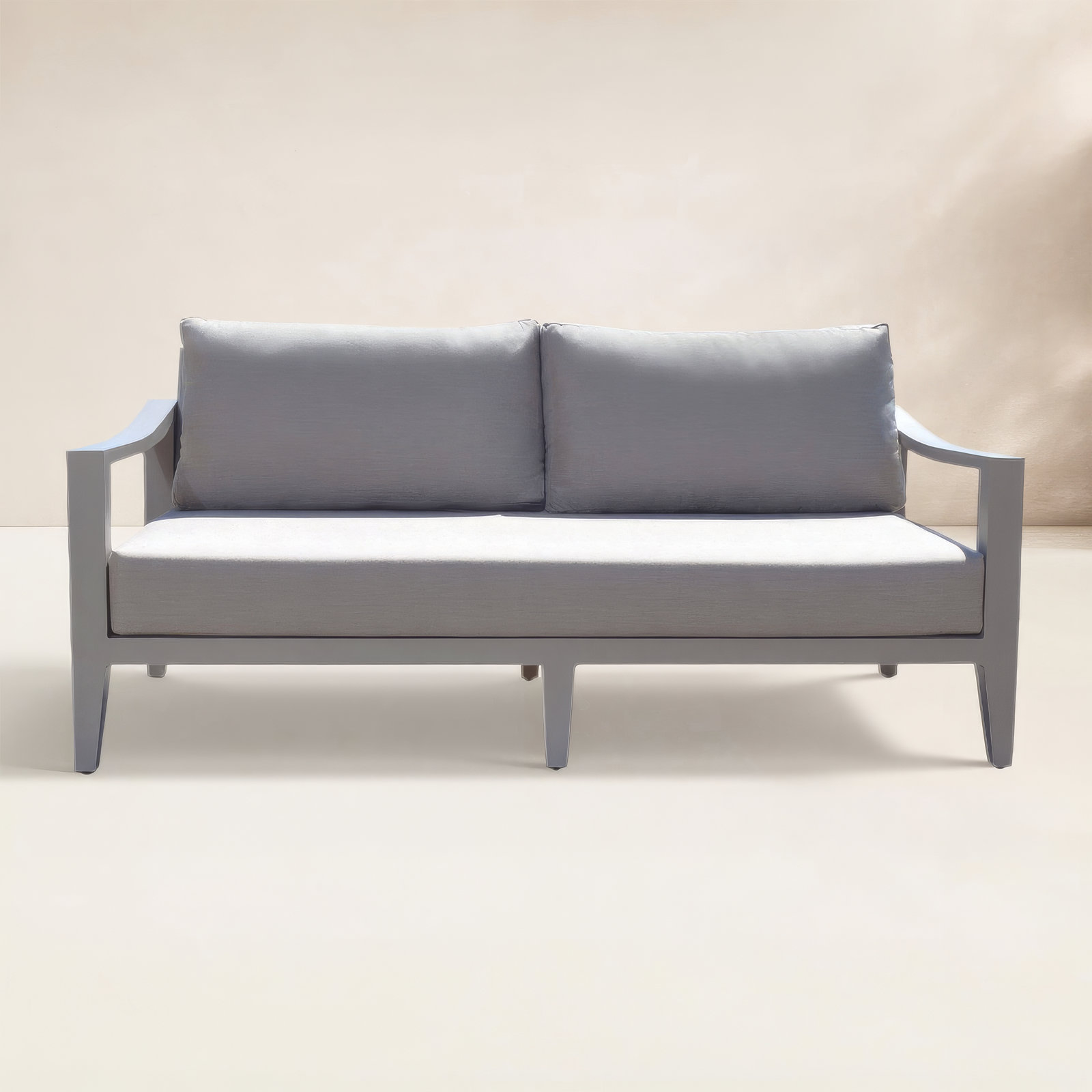 Solstice 36" Sunbrella® Patio Sofa, Gray Frame/Beige Cushion