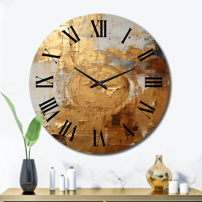 Horloge murale, décor abstrait doré rétro - Ensemble rétro doré II