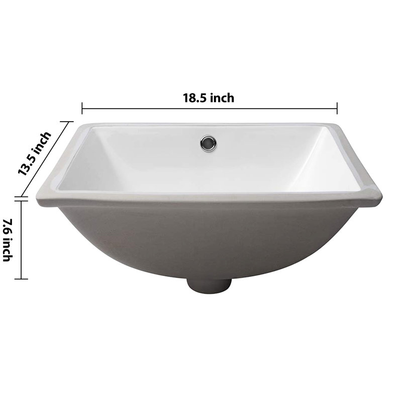 Upshaw 18.5"X13.5" White Ceramic Undermount Bathroom Sink - Modern, Stain With Overflow, For Multiple Environments Overflow White, Modern And Classy, Various Spaces