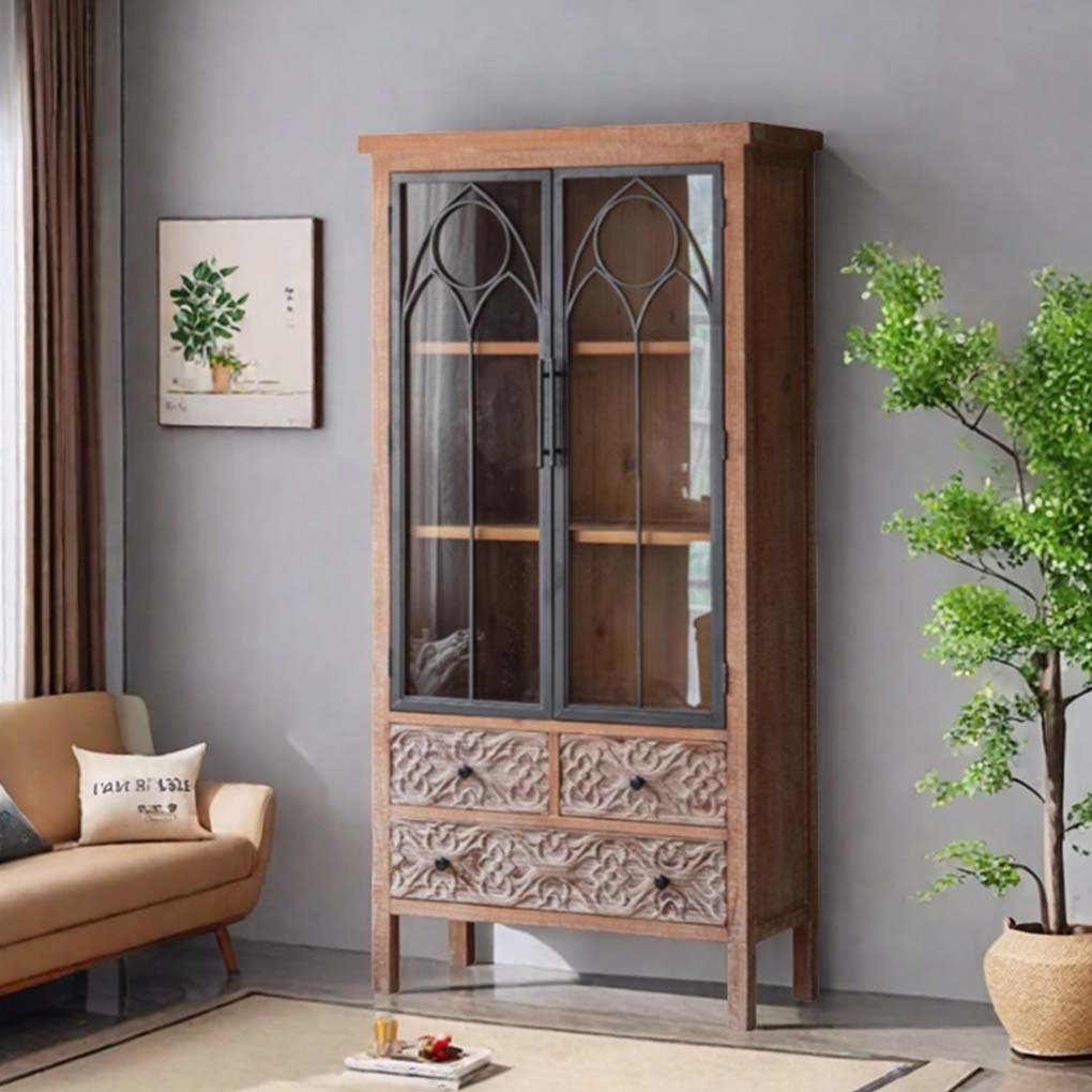 Joy Reading Vintage Old Style Display Cabinet Bookcase | Wayfair