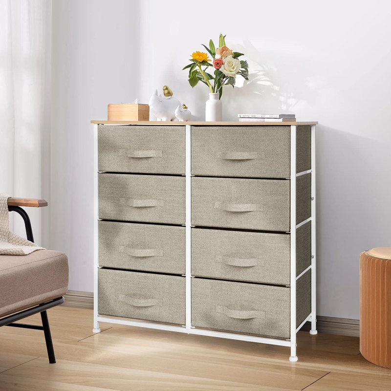 Flemings Iron 8 - Drawer Chest of Drawers, Biege