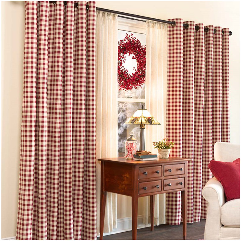 Thermalogic Cotton Blend Room Darkening Curtain Pair, Blue/White, 80" H x 40" W