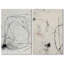 Mid-Century Shape Black Grey Paint Strokes Abstract - ensemble de 2 reproductions-92285011-92285013