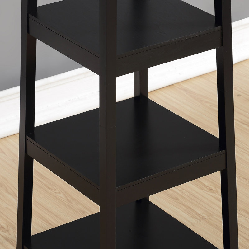 Coat Rack W/ 3-Tier Storage Shelves, Black