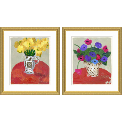 Vases en fleurs I et II