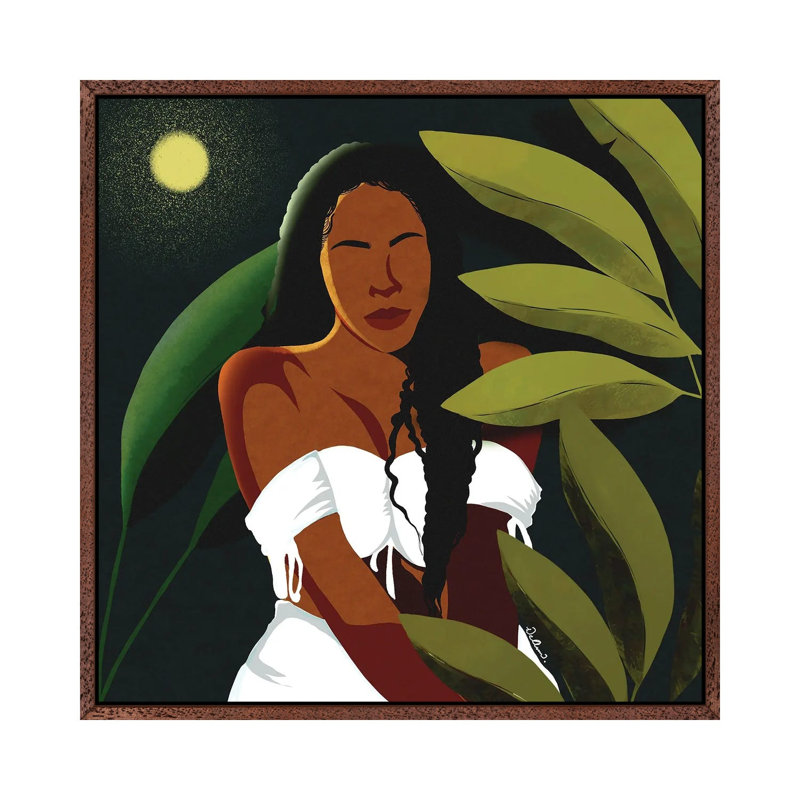 Pure by DeeLashee - Print on Canvas, 45.72cm H x 45.72cm W x 3.81cm D, Classic Brown Wood Framed