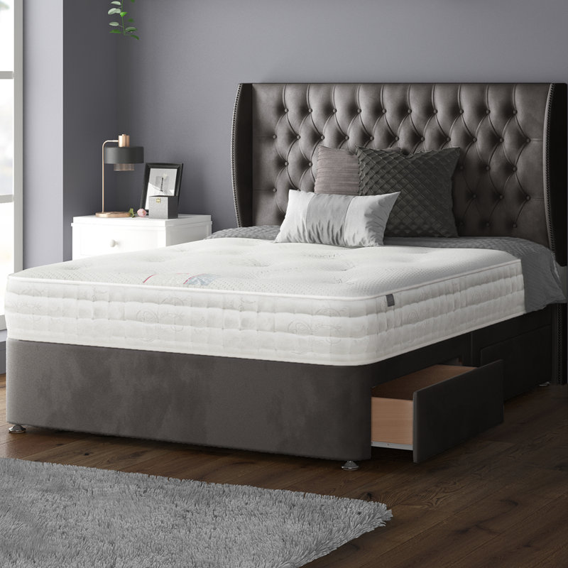 Mandalay Divan Bed Base, Double, Charcoal, 4 Drawers