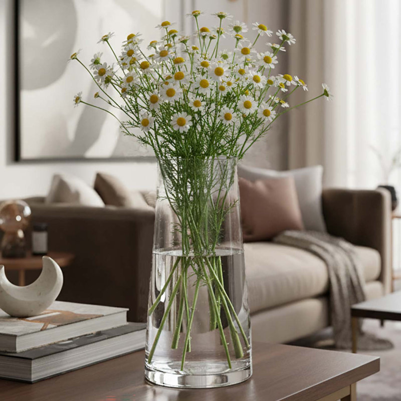 Aadvik 12 inch Glass Table Vase, 82 oz Capacity