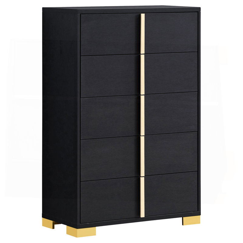 Commode 5 tiroirs Medici, Noir