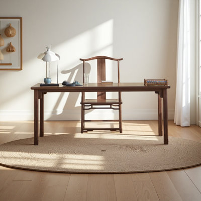 Oak wood reinforced desk