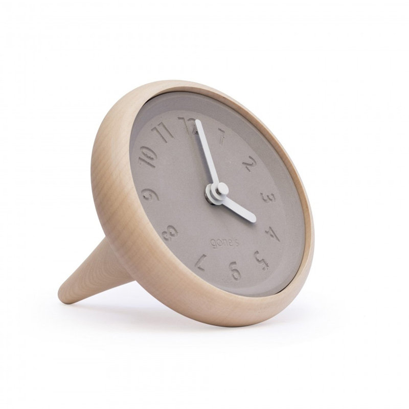 Analogue Maple Solid Wood Mechanical Tabletop Clock, White