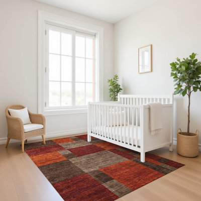 Premium Machine Washable Lubbers AMF1749 Squares Rug