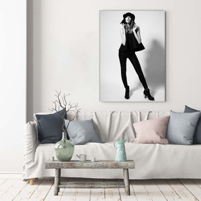 Woman In Black - Wrapped Canvas Print