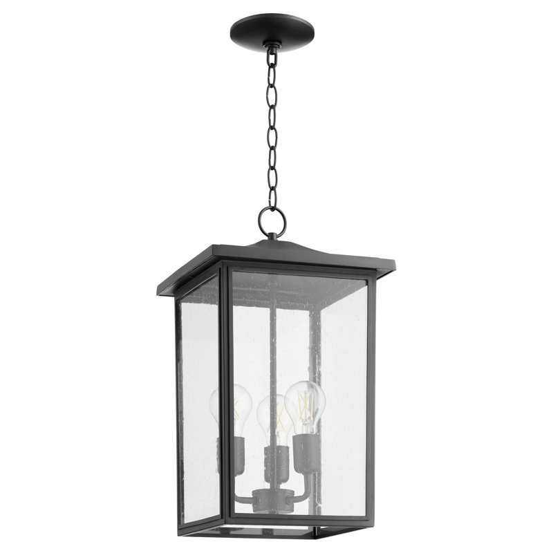 Lindesay 3 - Light Outdoor Hanging Lantern, Noir