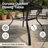 Modern Steel Slat Patio Table With Umbrella Hole, Outdoor Dining
