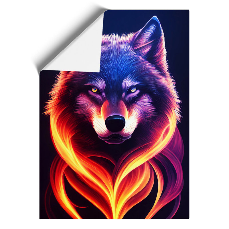 Wolf Flames - Wall Art, Paper, 42cm H x 29.7cm W, No Matte