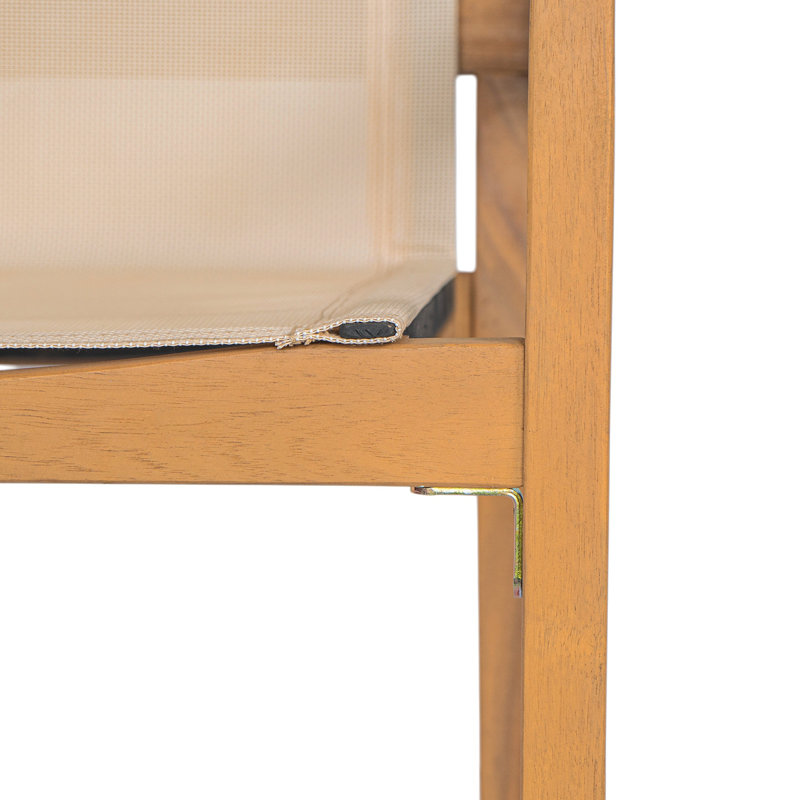 Chaise de salle à manger Belfast, ensemble de 2, structure en teck et tissu beige