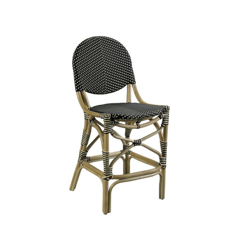 Tabouret de comptoir Dartavius - noir / beige