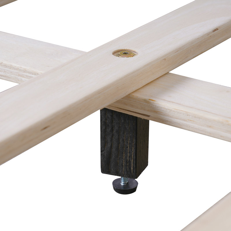 Lit plateforme tapissier avec lattes de bois Issabell, Grand