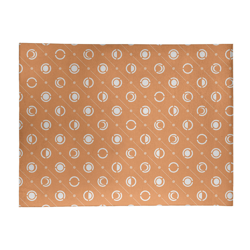 Tapis à phases orange/blanc lune, Rectangle 5 pi x 7 pi