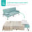 Latsia Modern Linen Convertible Futon Sofa Bed w/ Removable Armrests, Metal Legs, Cupholders-1547921042