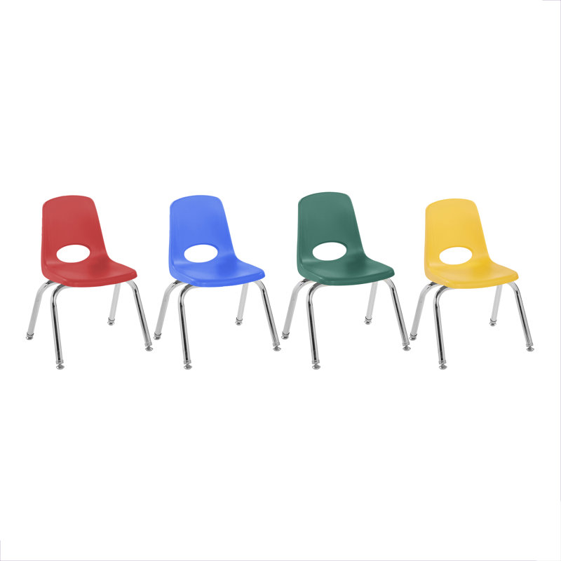 Chaise de classe empilable avec glissières à billes, Swivel Glides, Assorti, 10"