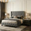 Grand lit plateforme tapissier Modern