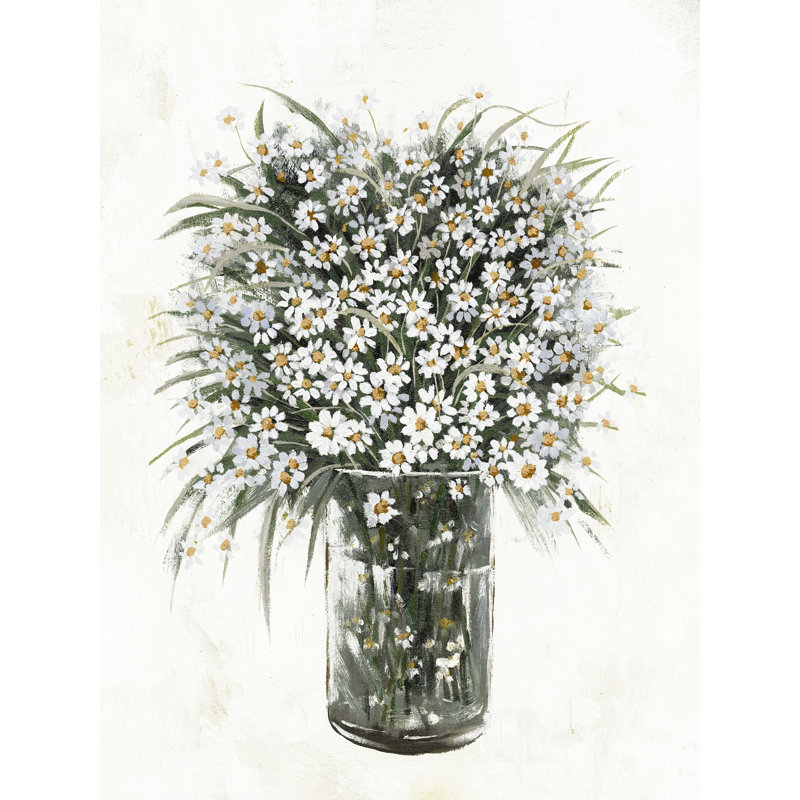 High Contrast Daisies - reproduction d'art sur toile tendue, H 16 po x l 12 po