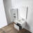 Pierluigi 24" Floating Bathroom Vanity with Sink and Side Cabinet – Wall-Mounted Wood Cabinet with Acrylic Top, Soft-Close Storage & Fluted Front Design-1892843608
