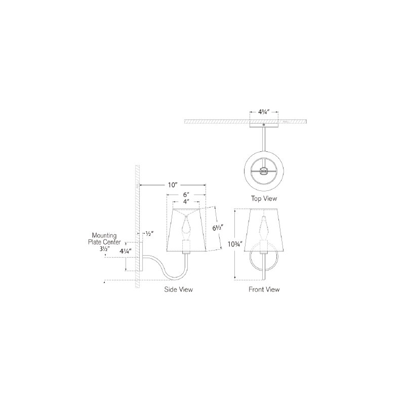 Lyndsie 1 - Light Armed Sconce, Polished Nickel, Dark Brown