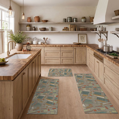Tapis de cuisine géométriques lavables antidérapants