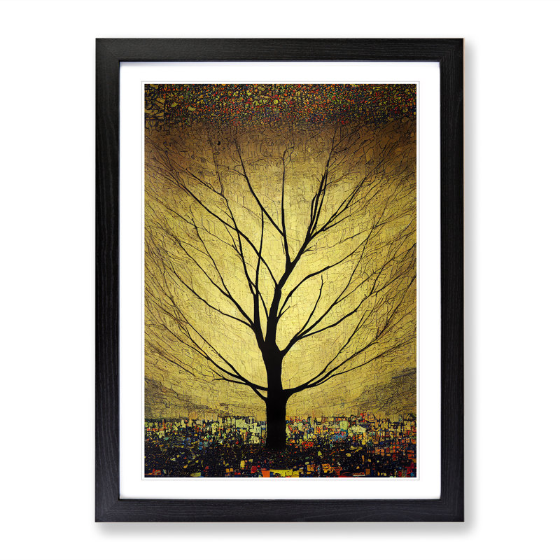Apple Tree In Gold Framed Print, Black Framed, 64cm H x 46cm W x 2cm D
