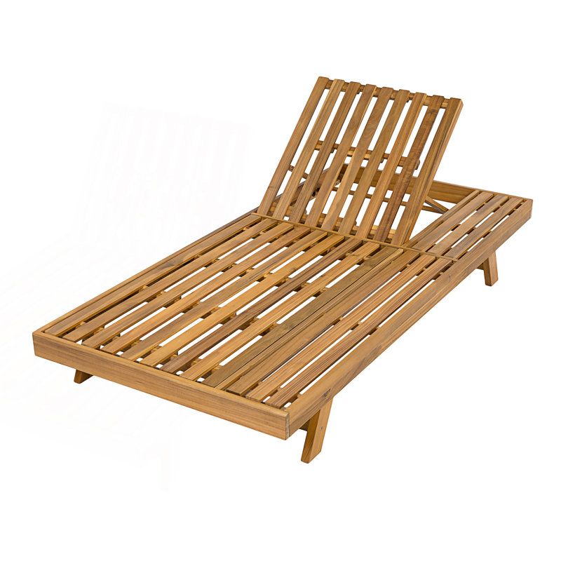 Chaise longue pliable 2/3 avec dossier réglable et surface de rangement plane