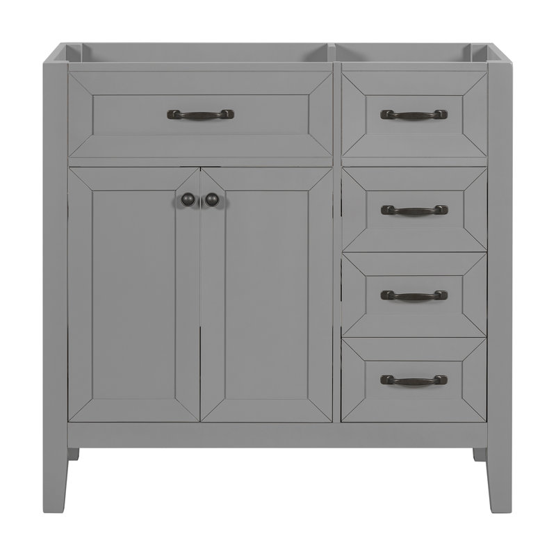 Base de meuble-lavabo simple 35,5 po seulement, Gris