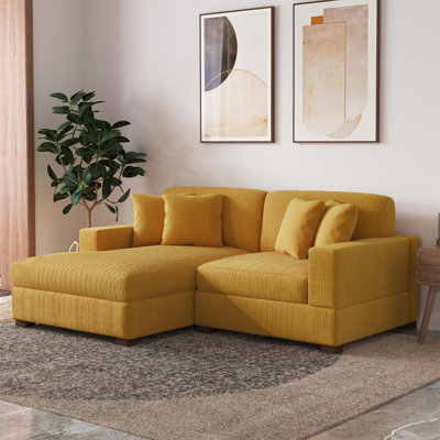 Milbrey 2-Piece Corduroy Modular Sectional with Pillow Back
