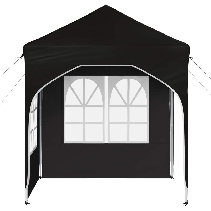 Vidaxl Pop-Up Party Tent 210D Oxford With Silver Coating, 192cm W x 192cm D, Black