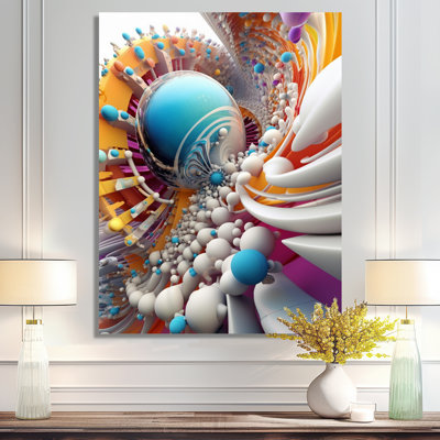 «Futur explosion of Fractal Joy II - Abstract Spirals Wall Art Living Room»