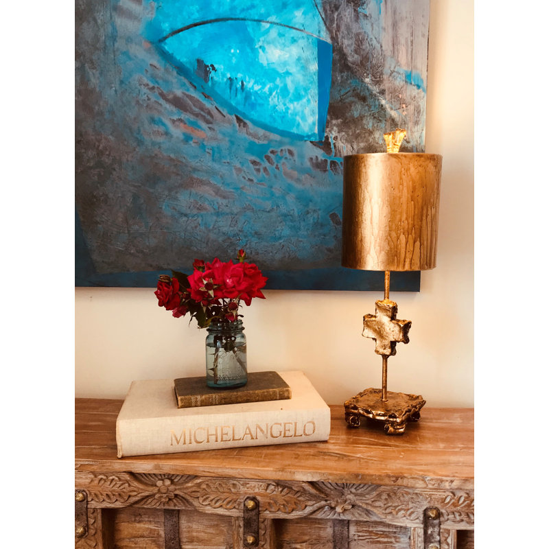 Cross 23" Table Lamp, Gold