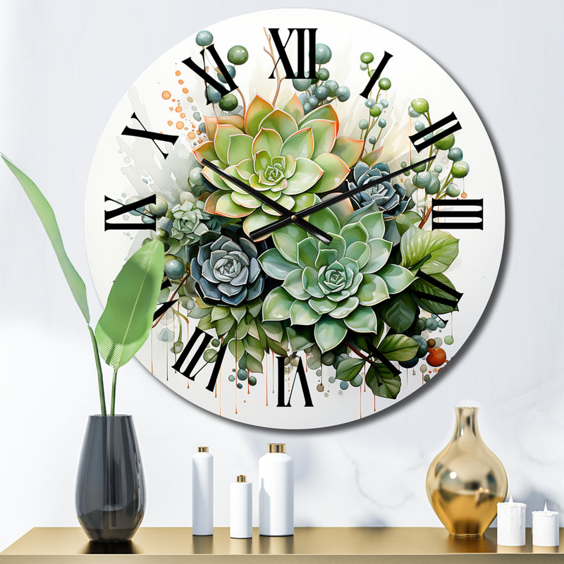 Charlanne - Floral Wall Clock, Medium