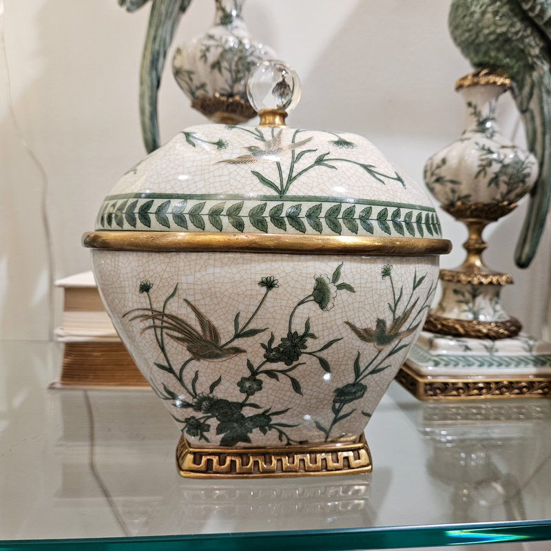 Porcelain Lidded Box with Bronze Ormolu