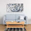 Grey and Blue Flower - Contemporary Canvas for Home Decor