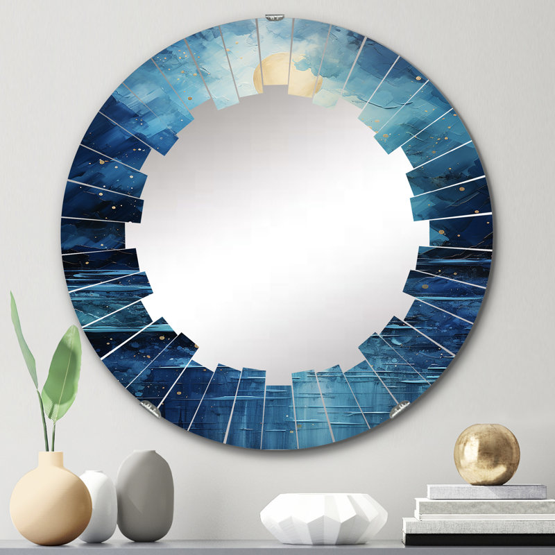Mindil - Miroir mural rond, 24 po x 24 po